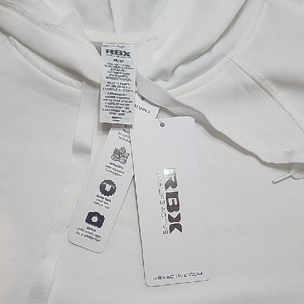 White Hoodie with Front Pocket - Picture 2 of 5